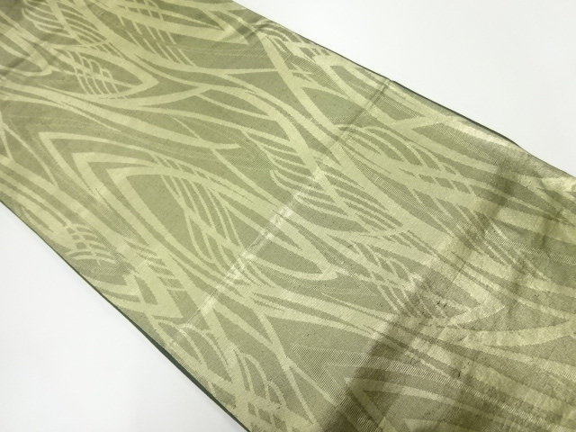 JAPANESE KIMONO / ANTIQUE FUKURO OBI / SILK / WOVEN ABSTRACT PATTERN